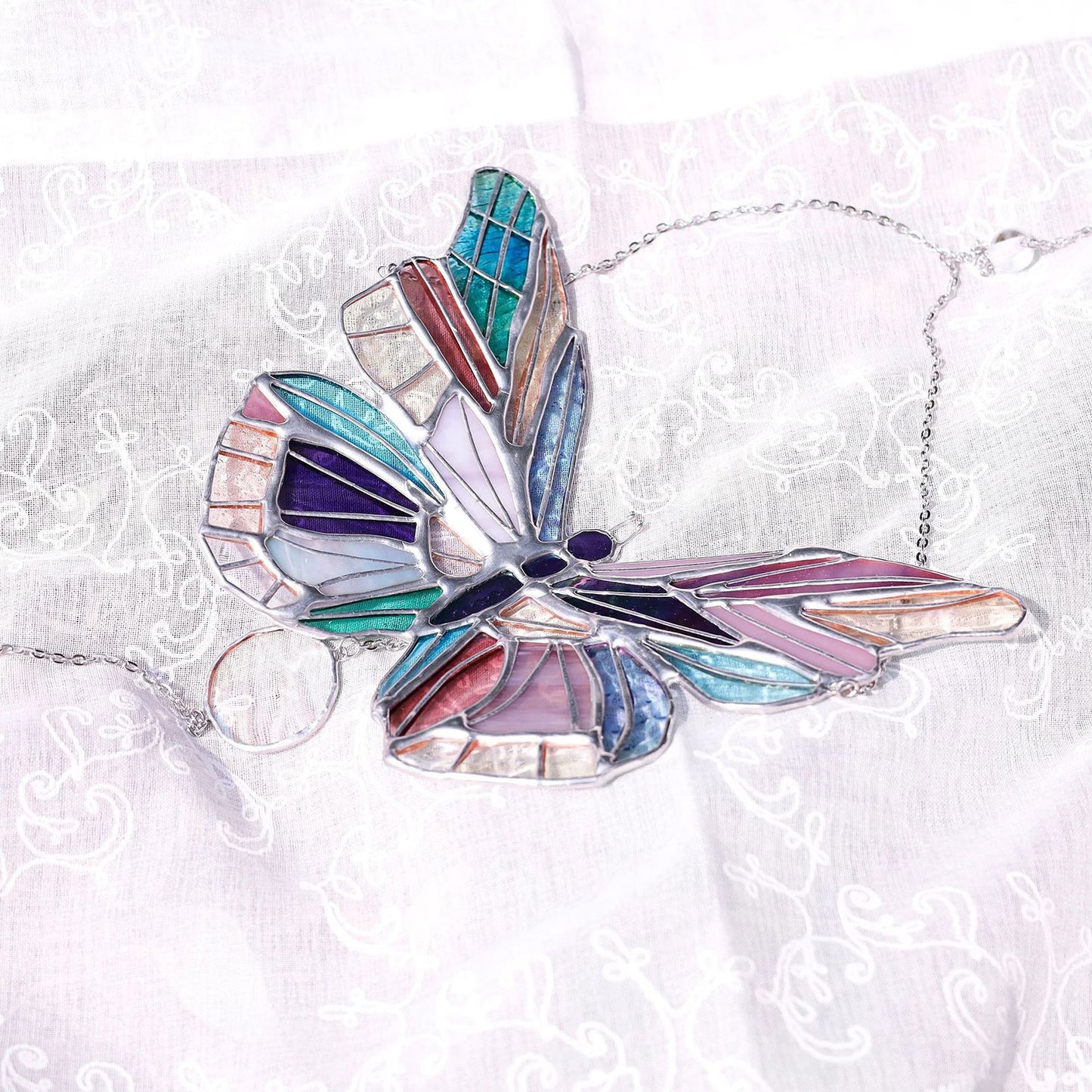 Colorful Butterfly Acrylic Sun Catcher Wind Chime Decor