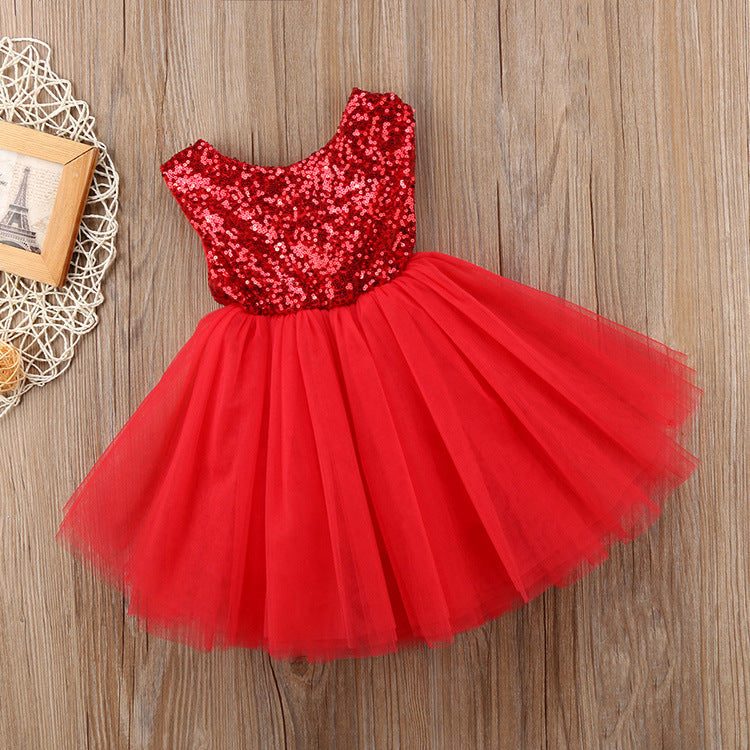 Princess Summer Dress for Girls - Sleeveless Sequins