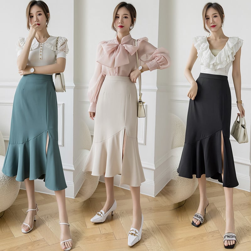 Women's Fishtail Skirt with Bust Slimmer Design