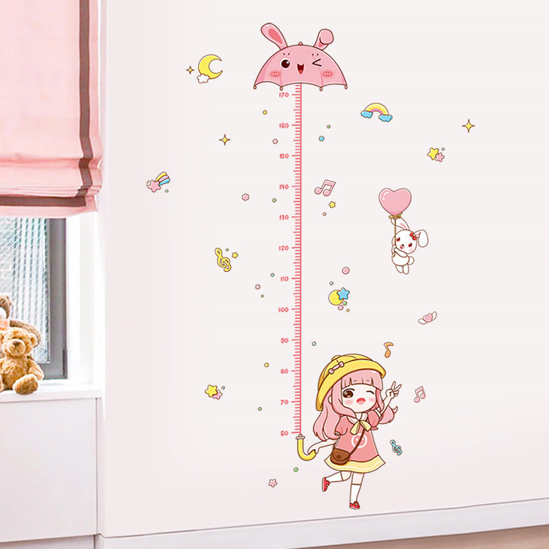 Removable Cartoon Height Stickers for Kids' Rooms