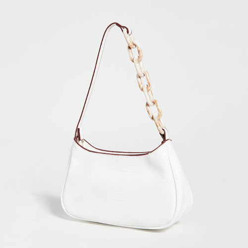 Trendy Small Crocodile Print Acrylic Chain Bag