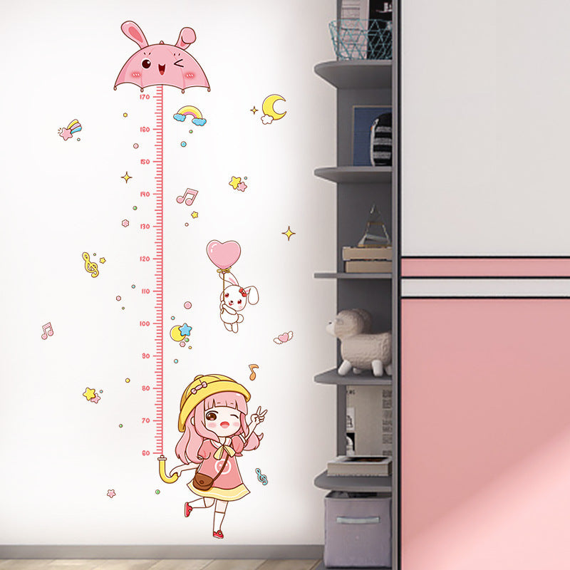 Removable Cartoon Height Stickers for Kids' Rooms