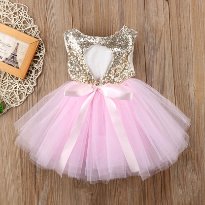 Princess Summer Dress for Girls - Sleeveless Sequins