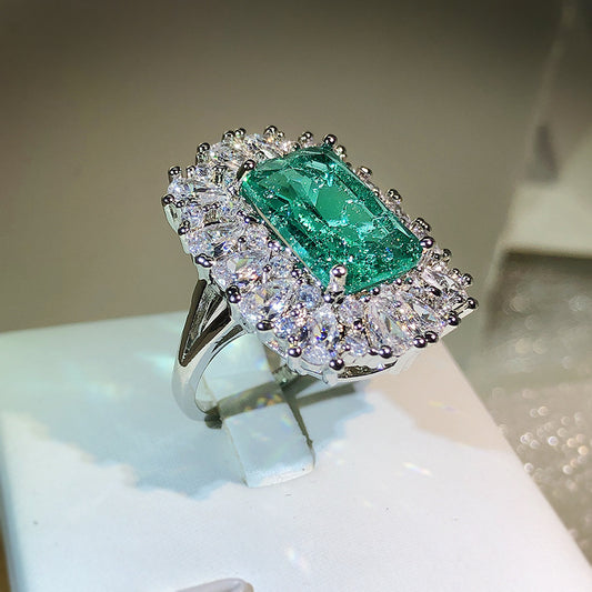 Vintage Emerald Ring with Colored Gemstones