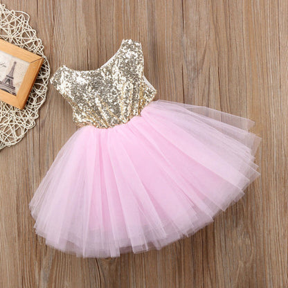 Princess Summer Dress for Girls - Sleeveless Sequins